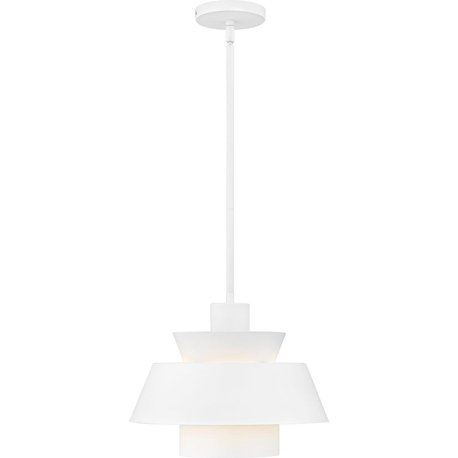 Lumi 1Light Pendant, Matte White/Metal