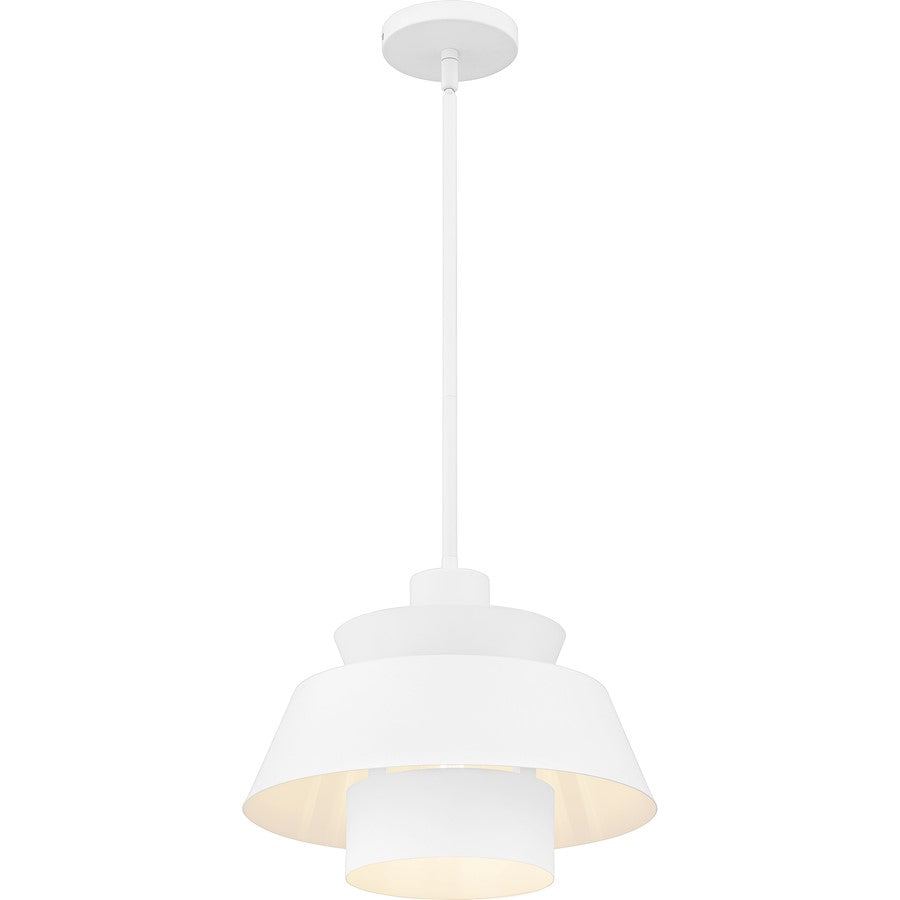 Lumi 1Light Pendant, Matte White/Metal