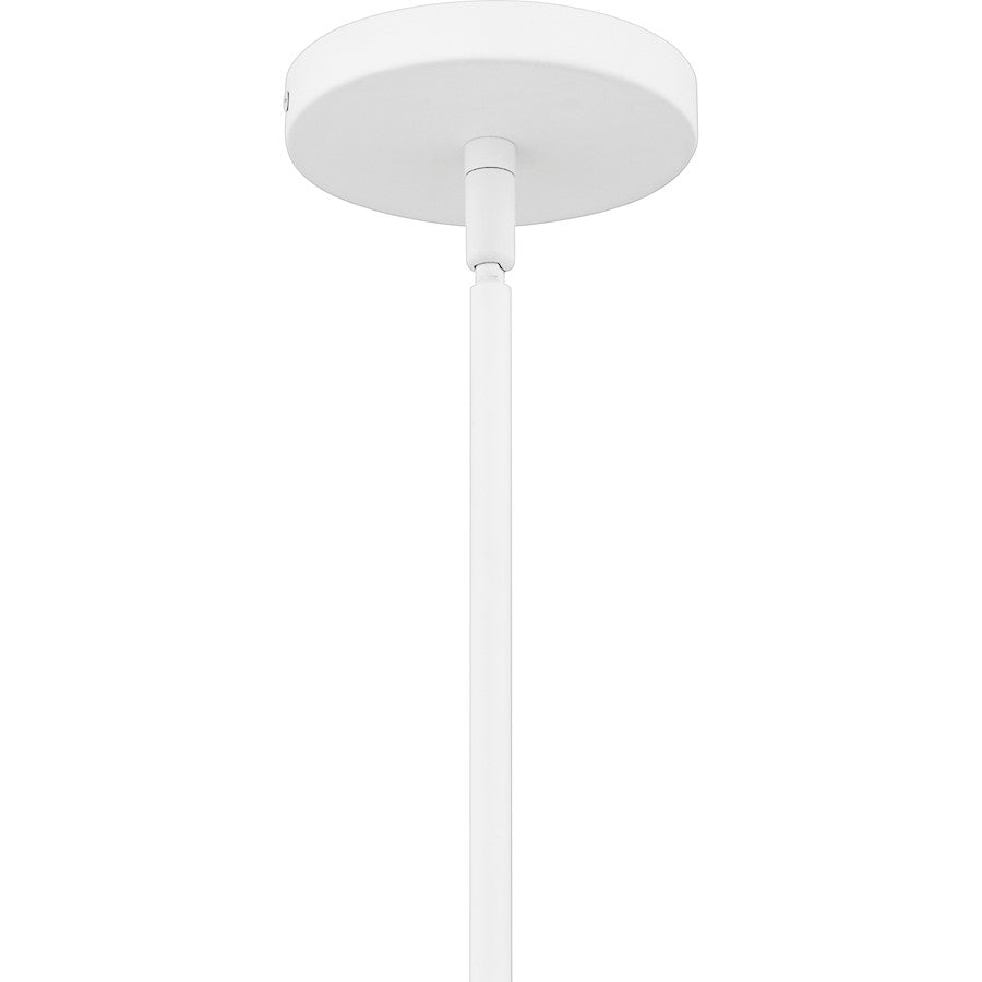 Lumi 1Light Pendant, Matte White/Metal