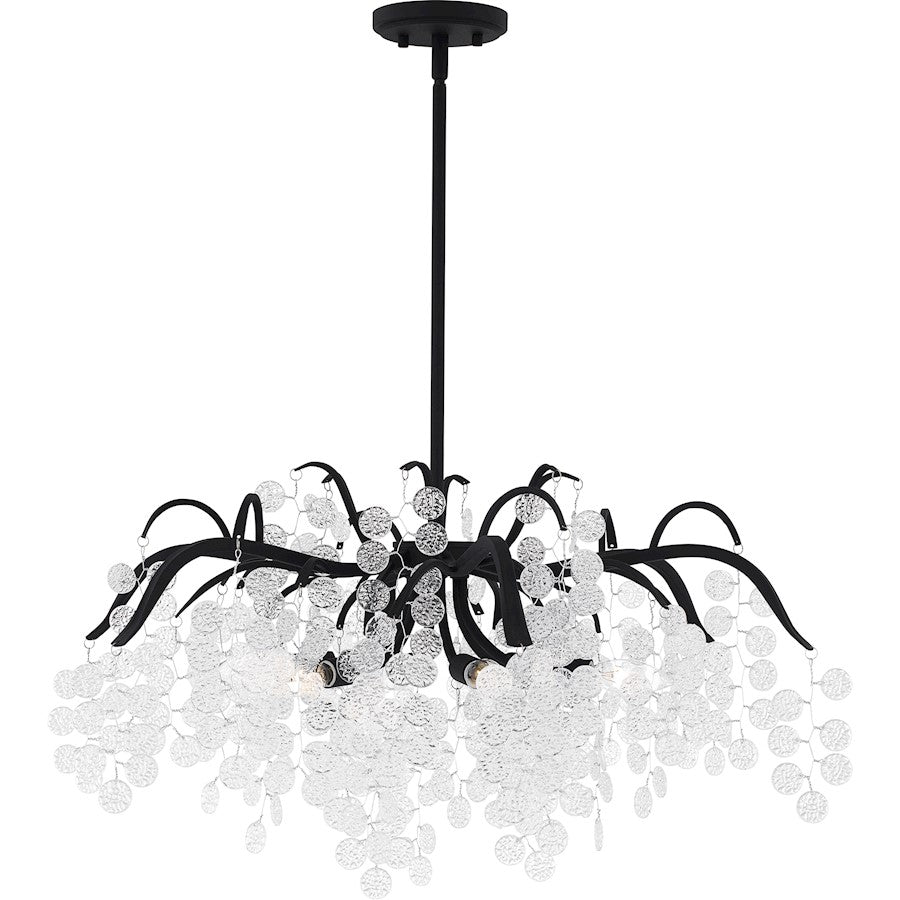 Maple 6 Light Chandelier, Earth Black