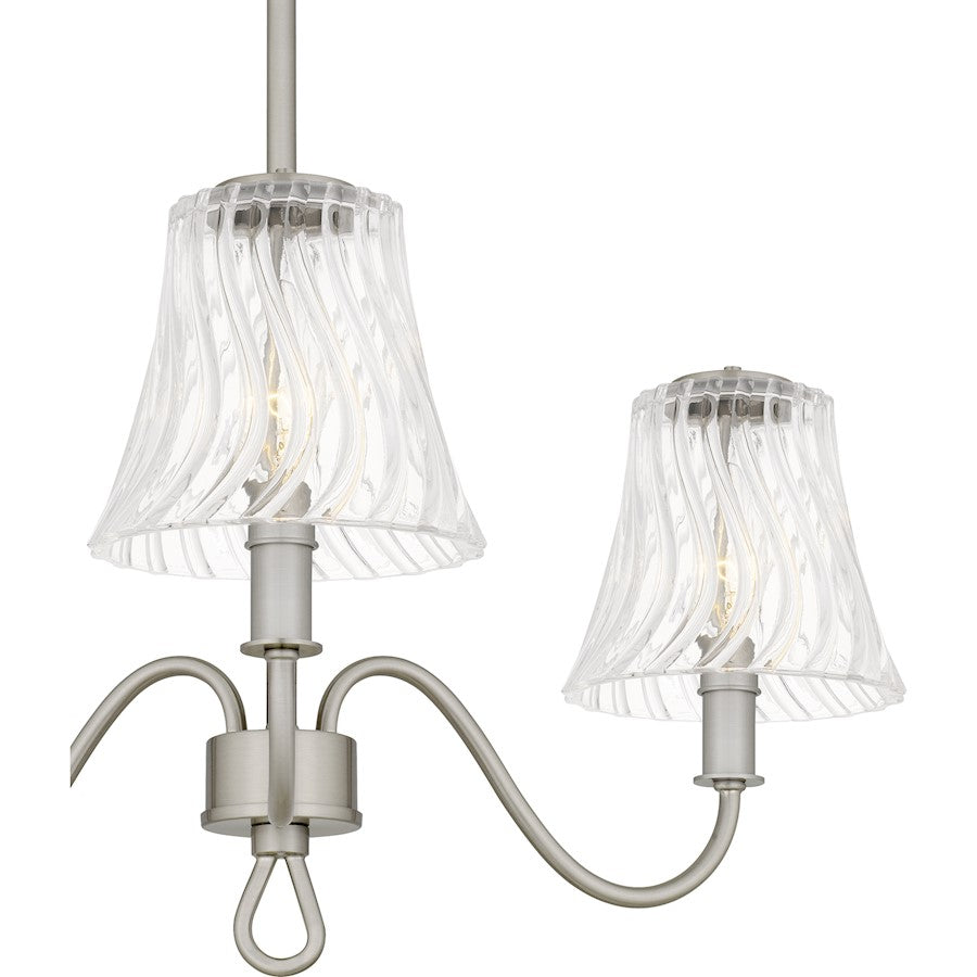 McKinney 3Lt Semi-Flush Mount, Nickel/Clear Swirl