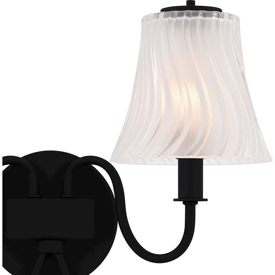 McKinney 2Lt Bath Light, Black/Clear/Sandblasted/Swirl