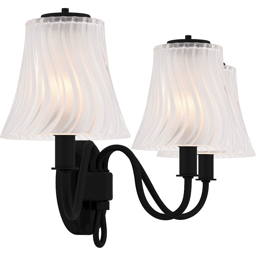 McKinney 3Lt Bath Light, Black/Clear/Sandblasted/Swirl
