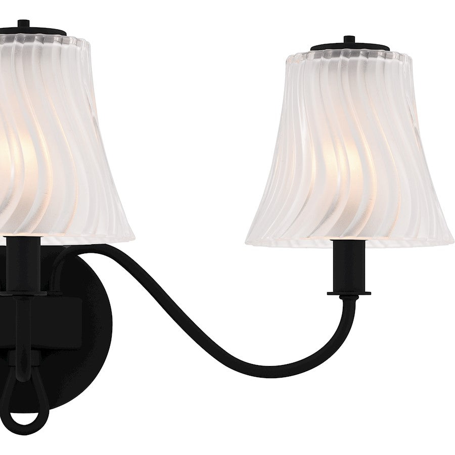 McKinney 3Lt Bath Light, Black/Clear/Sandblasted/Swirl