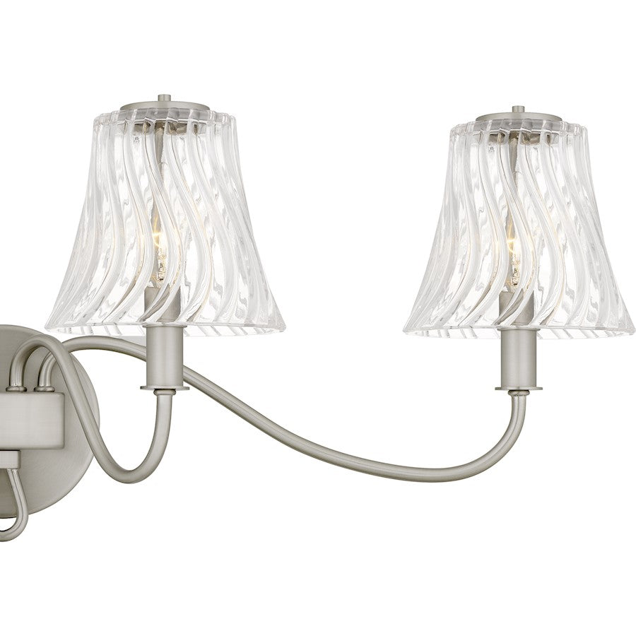 McKinney 4Light Bath Light, Brushed Nickel/Clear Swirl Glass