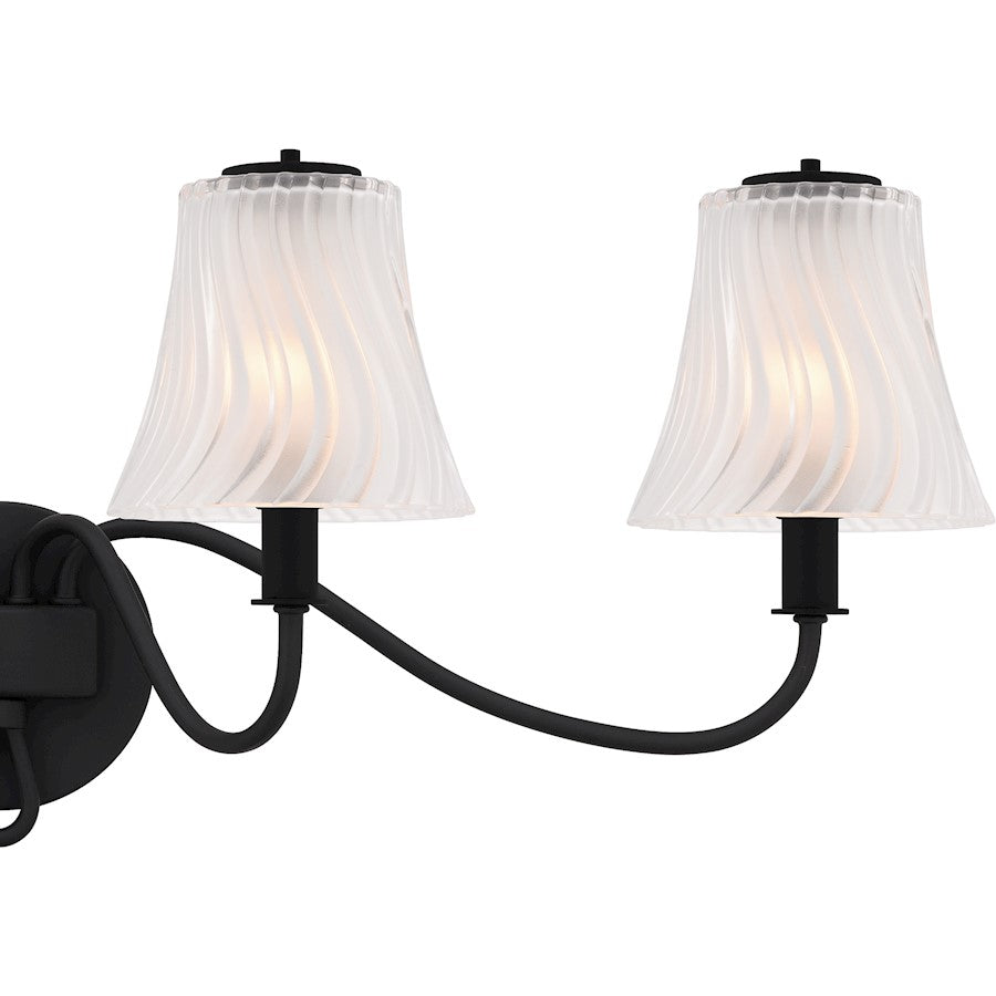 McKinney 4Lt Bath Light, Black/Clear/Sandblasted/Swirl