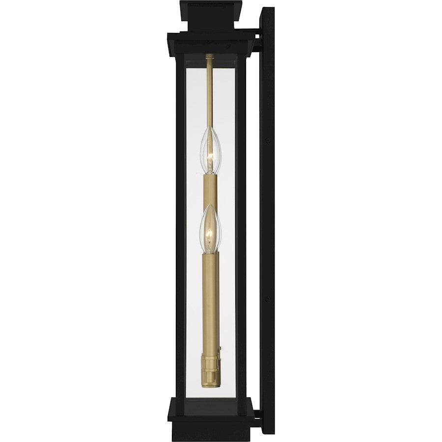 Noelle 4Lt Outdoor Lantern, Black/Clear/Clear Panel Side