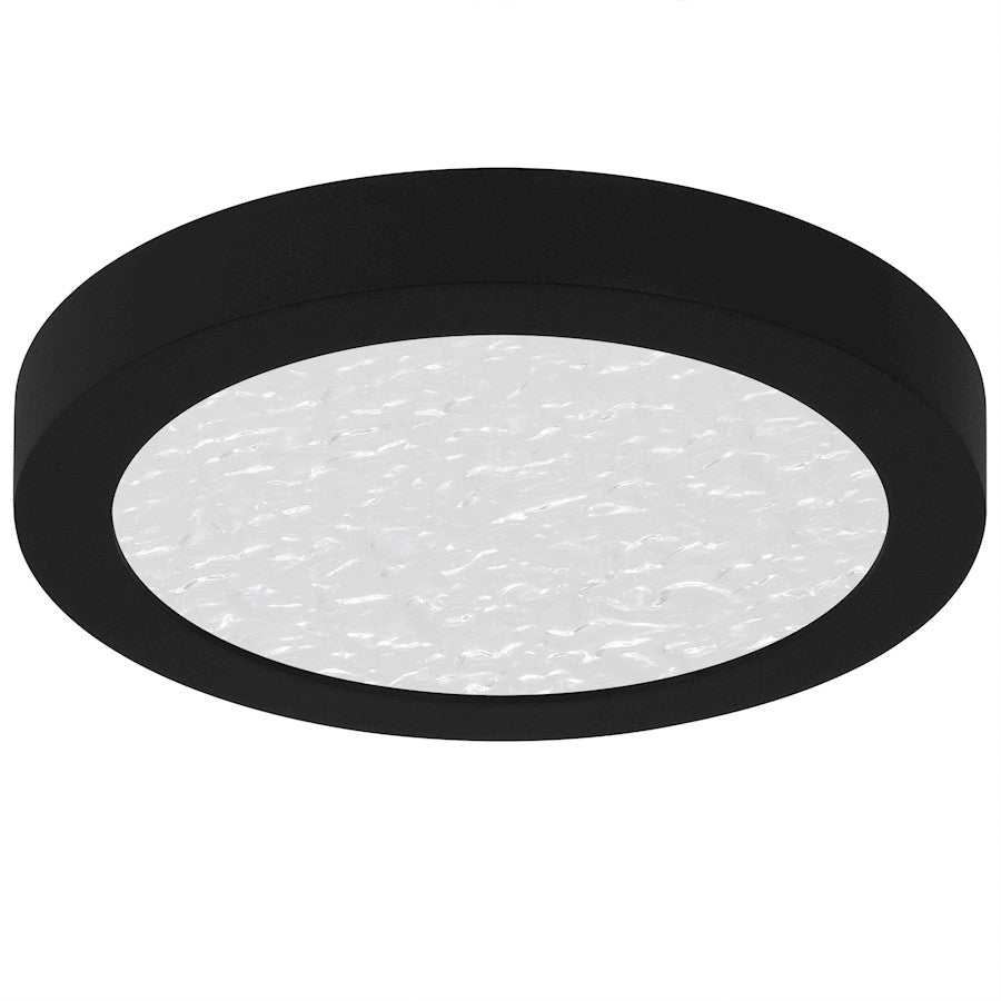 Outskirts LED 8" Flush Mount, Black/Clear Textured Acrylic