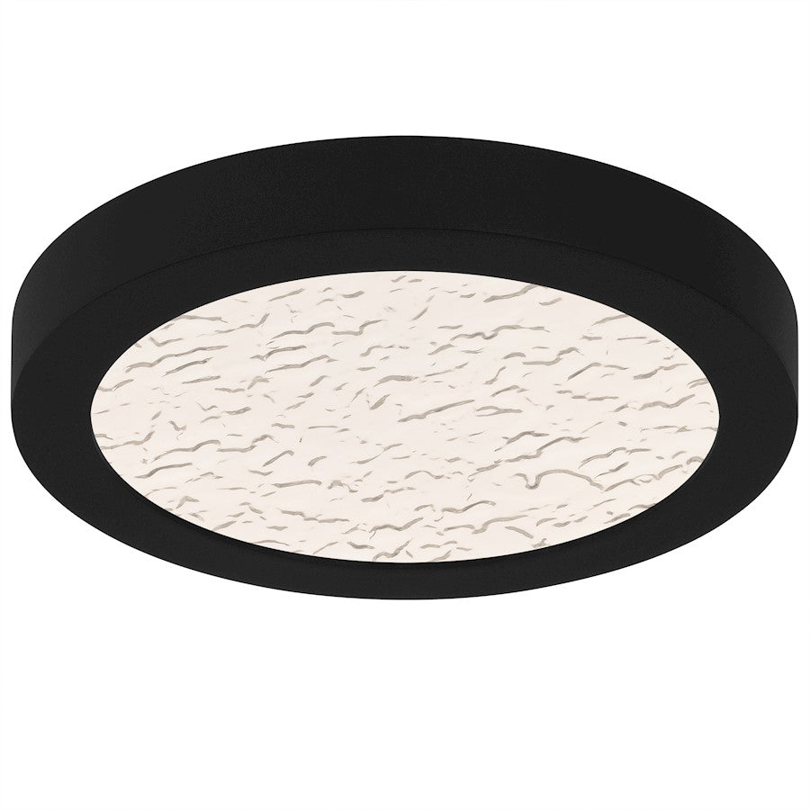 Outskirts LED 8" Flush Mount, Black/Clear Textured Acrylic