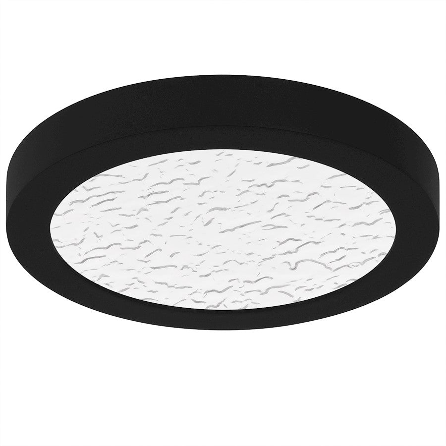 Outskirts LED 8" Flush Mount, Black/Clear Textured Acrylic