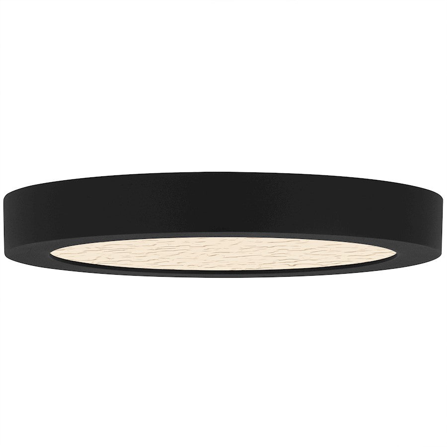 Outskirts LED 8" Flush Mount, Black/Clear Textured Acrylic