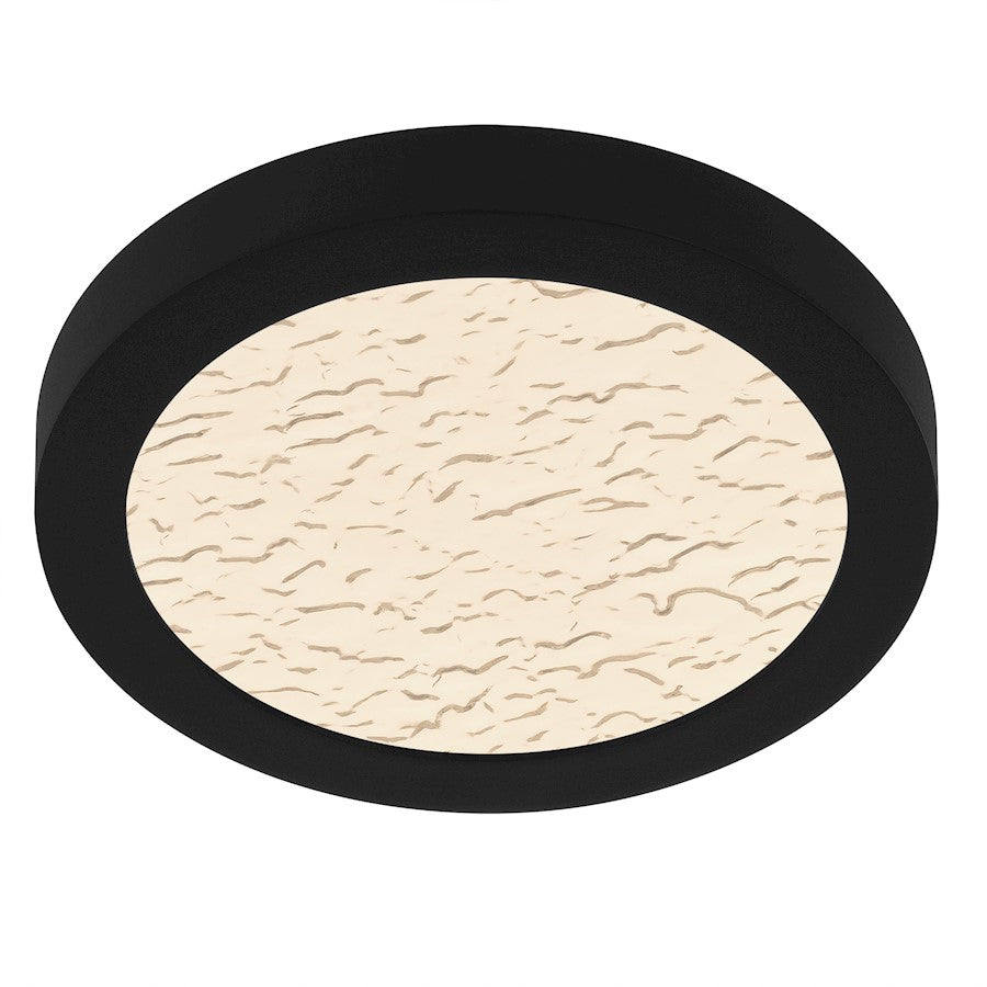Outskirts LED 8" Flush Mount, Black/Clear Textured Acrylic