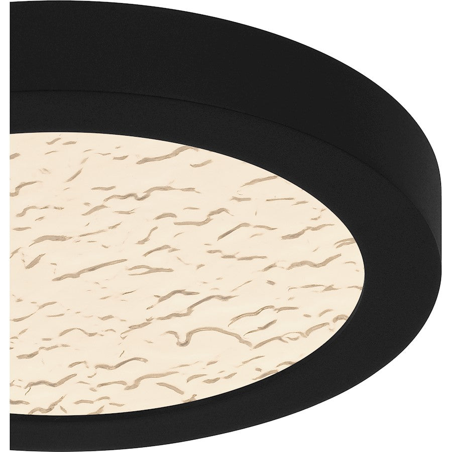 Outskirts LED 8" Flush Mount, Black/Clear Textured Acrylic