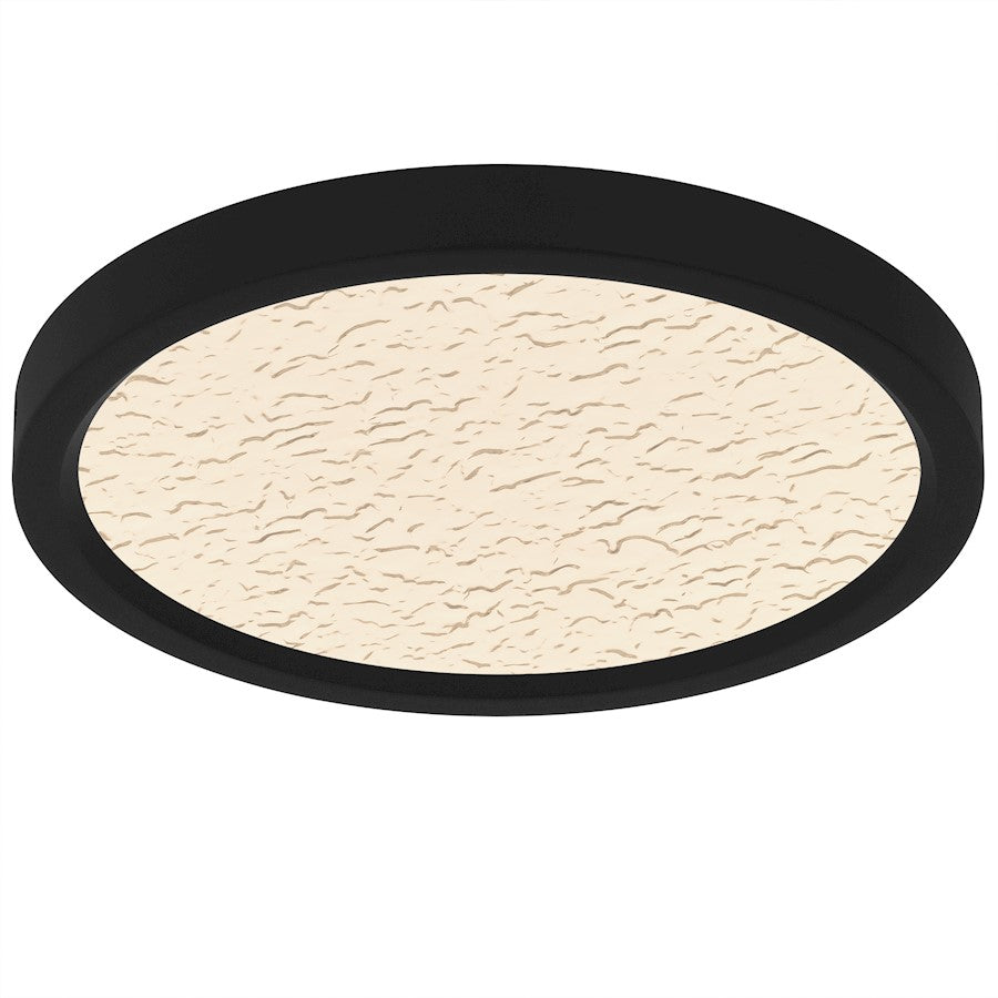 Quoizel Outskirts LED 11" Flush Mount, Black/Clear Textured Acrylic - OSTC1711EK