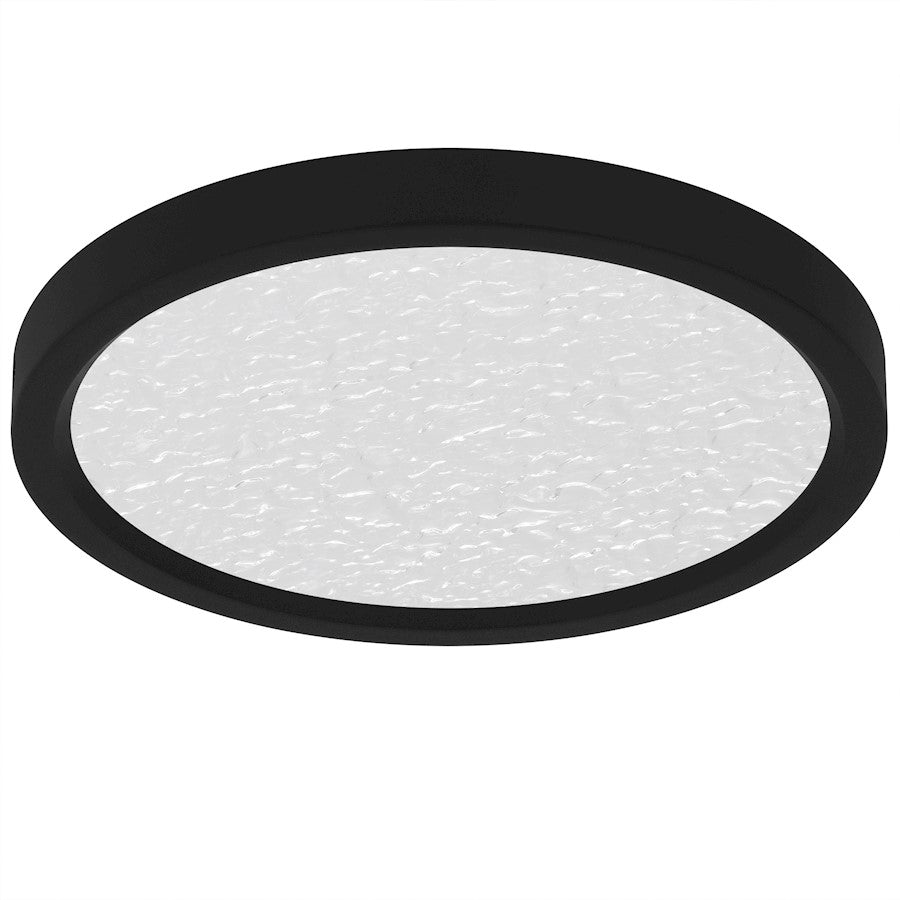 Outskirts LED 11" Flush Mount, Black/Clear Textured Acrylic