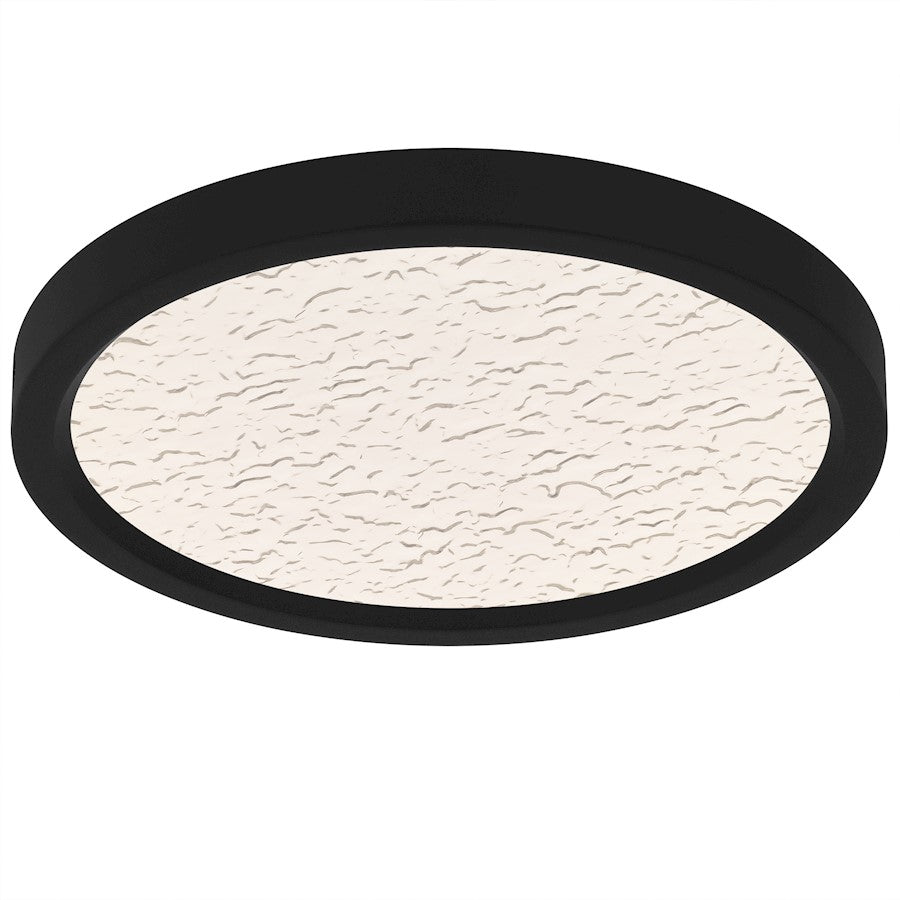 Outskirts LED 11" Flush Mount, Black/Clear Textured Acrylic