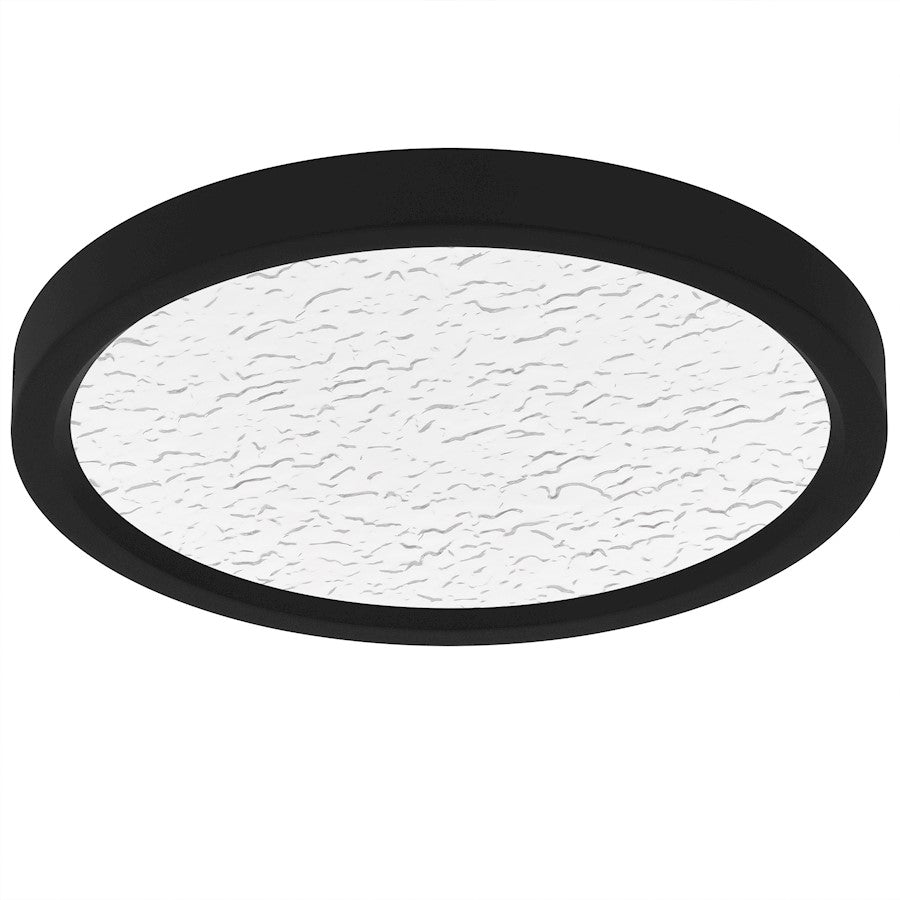 Outskirts LED 11" Flush Mount, Black/Clear Textured Acrylic