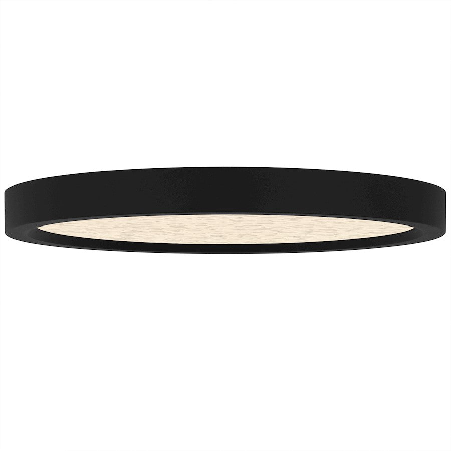 Outskirts LED 11" Flush Mount, Black/Clear Textured Acrylic