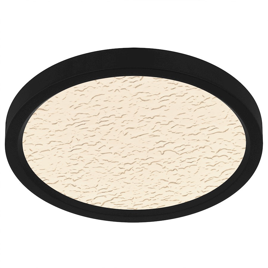 Outskirts LED 11" Flush Mount, Black/Clear Textured Acrylic