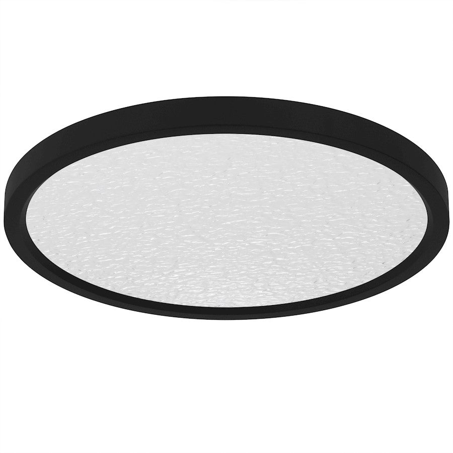 Outskirts LED 15" Flush Mount, Black/Clear Textured Acrylic