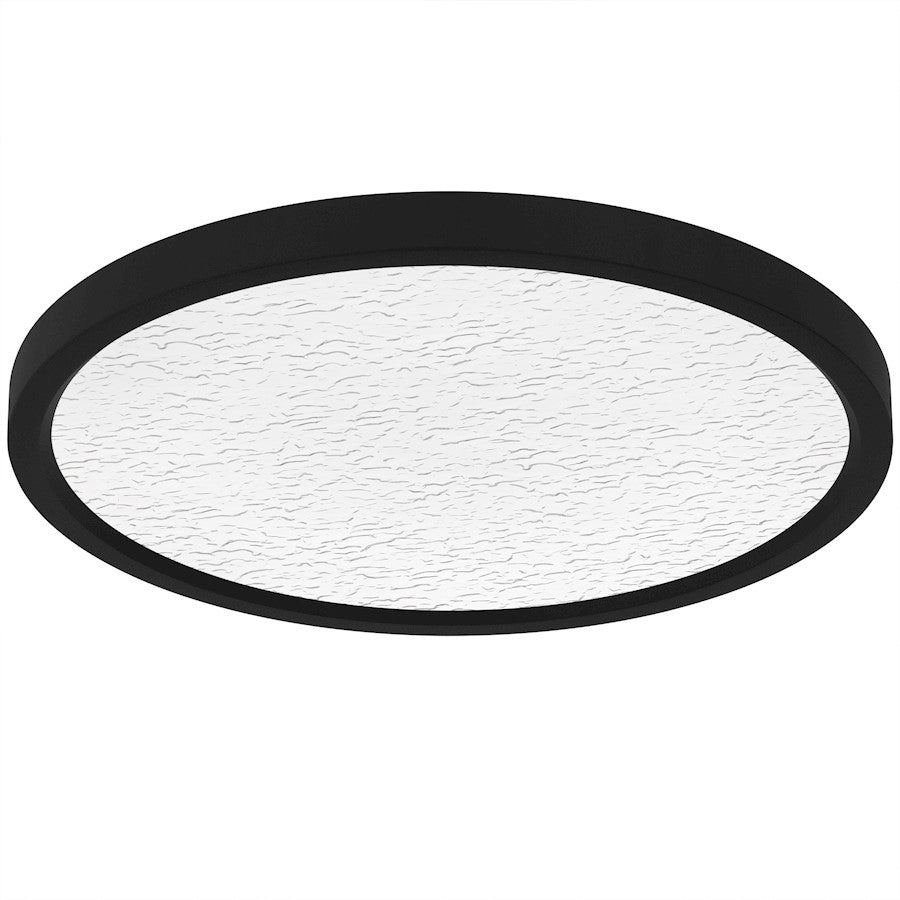 Outskirts LED 15" Flush Mount, Black/Clear Textured Acrylic