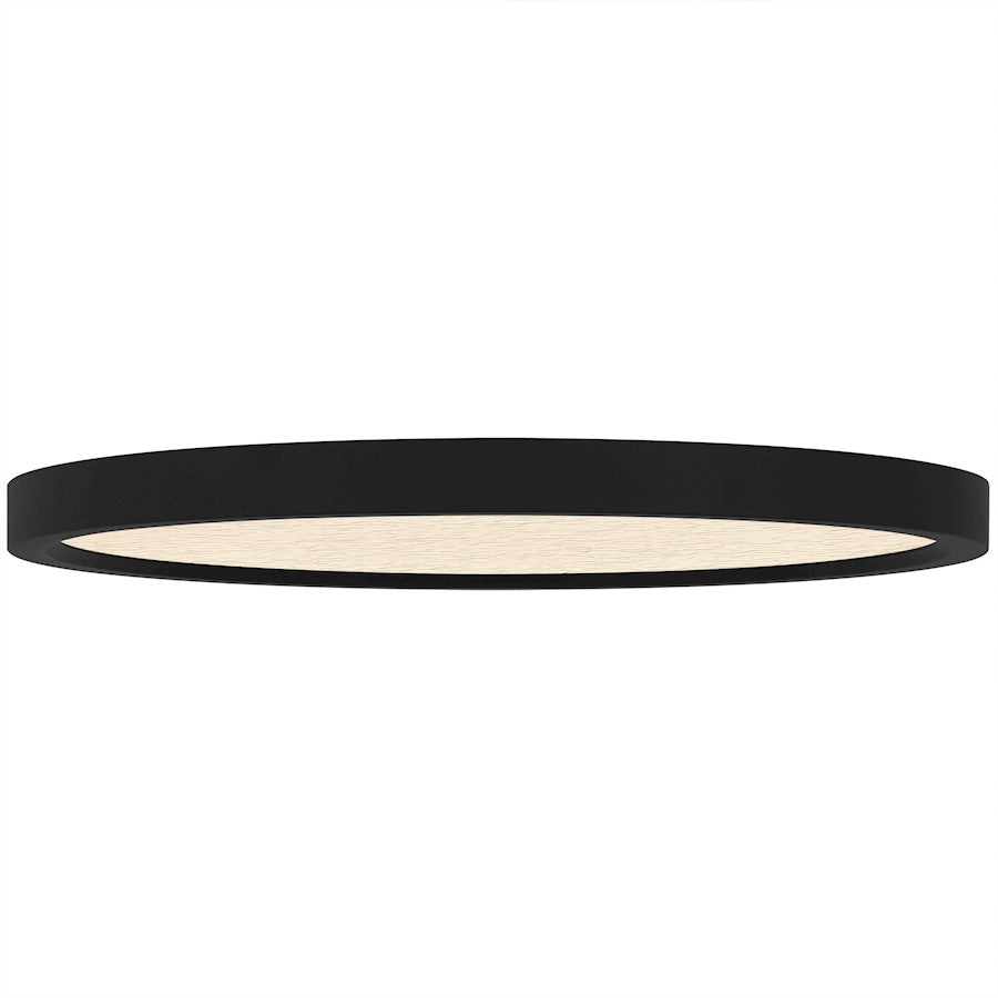 Outskirts LED 15" Flush Mount, Black/Clear Textured Acrylic