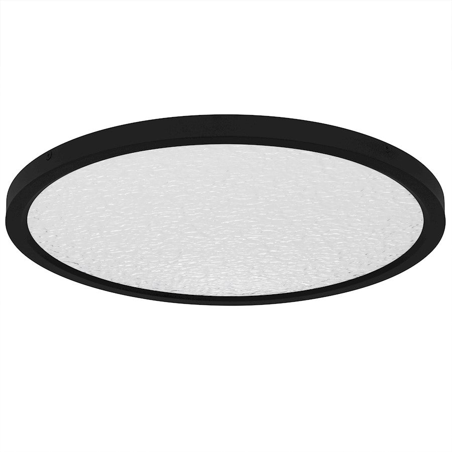 Outskirts LED 20" Flush Mount, Black/Clear Textured Acrylic