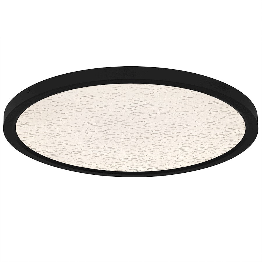Outskirts LED 20" Flush Mount, Black/Clear Textured Acrylic