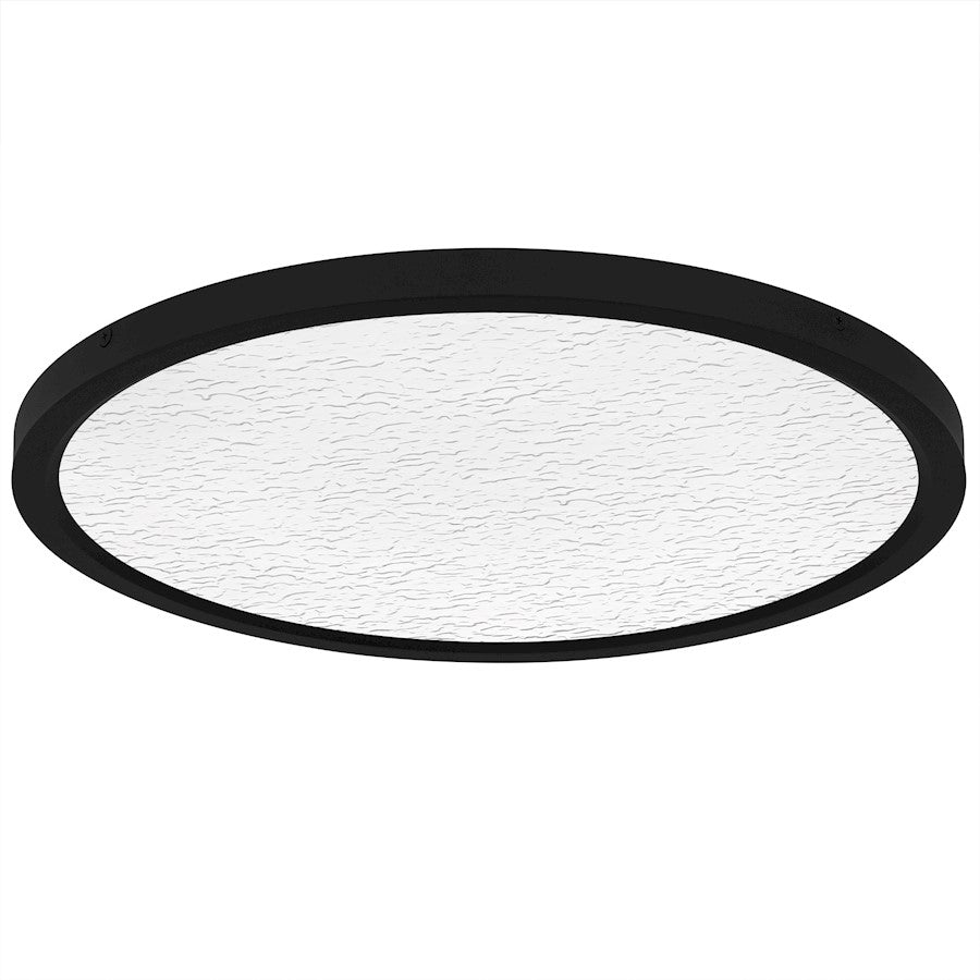 Outskirts LED 20" Flush Mount, Black/Clear Textured Acrylic