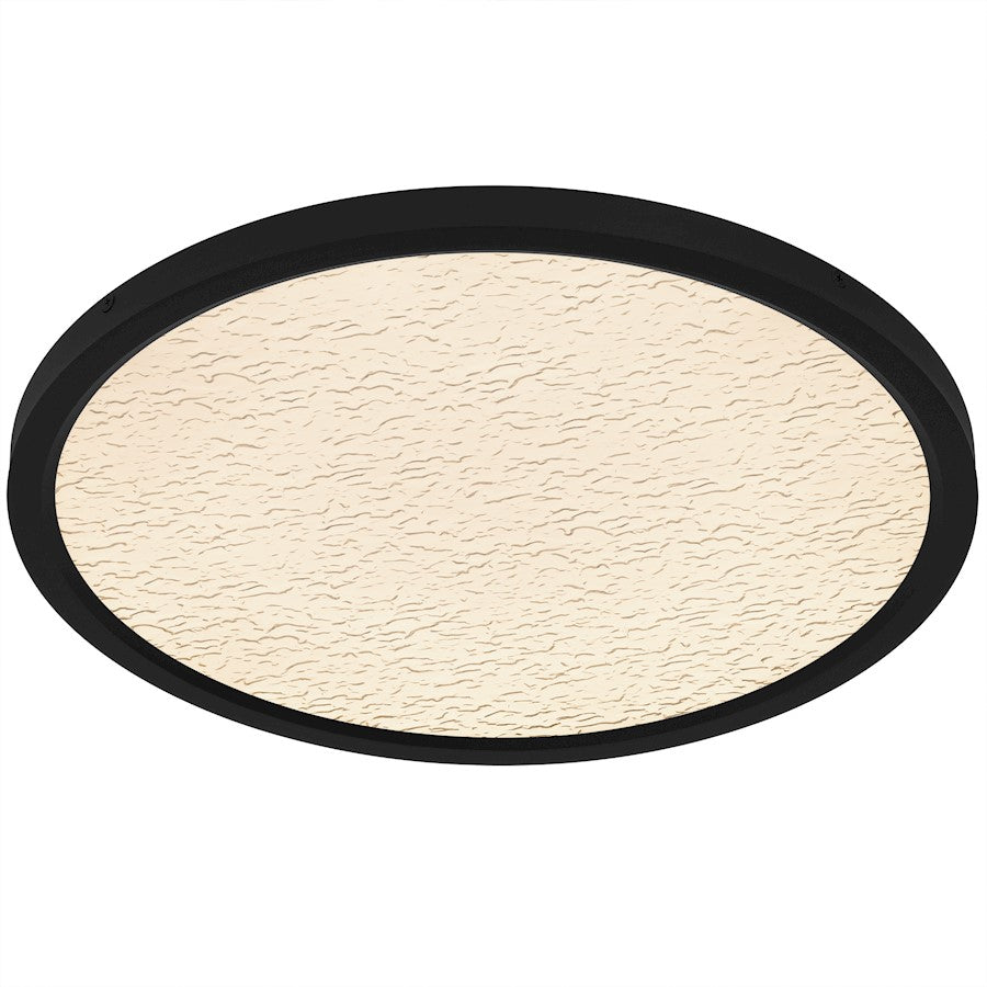 Outskirts LED 20" Flush Mount, Black/Clear Textured Acrylic