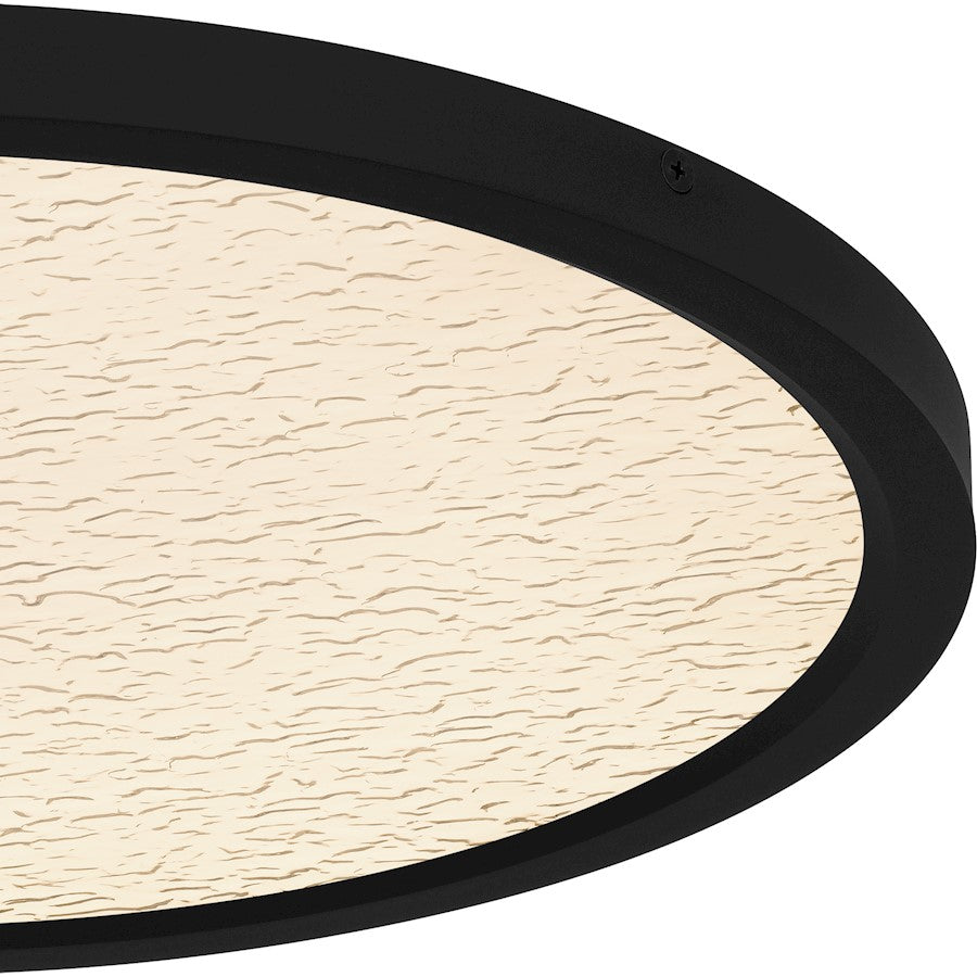 Outskirts LED 20" Flush Mount, Black/Clear Textured Acrylic