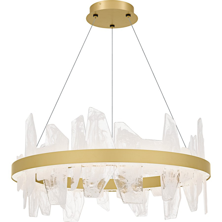 Quoizel Aurelia Light Chandelier, Soft Gold/White Swirl Glass - PCAUR5030SGD