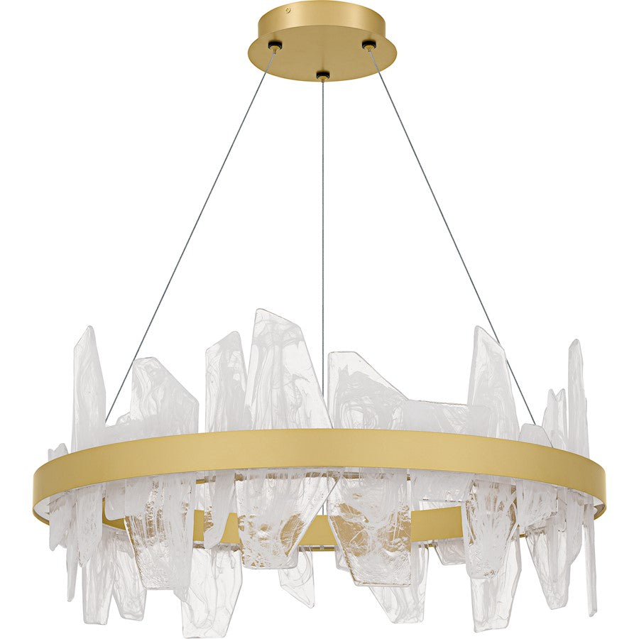 Aurelia Light Chandelier, Soft Gold/White Swirl Glass