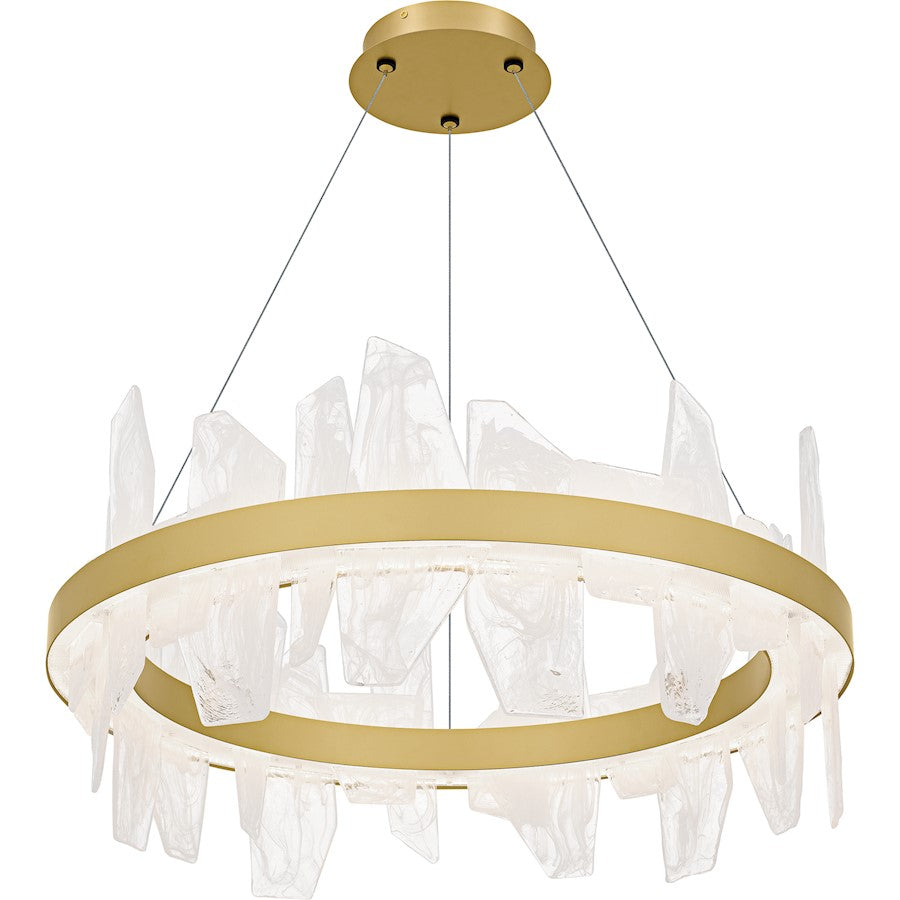 Aurelia Light Chandelier, Soft Gold/White Swirl Glass