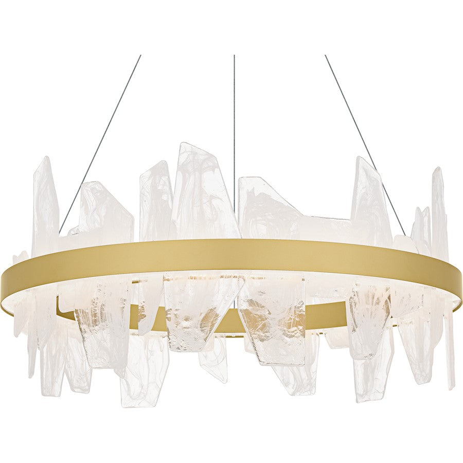 Aurelia Light Chandelier, Soft Gold/White Swirl Glass