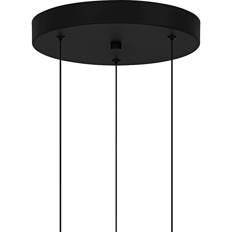 Alys 3Light Pendant, Matte Black/Alabaster Glass