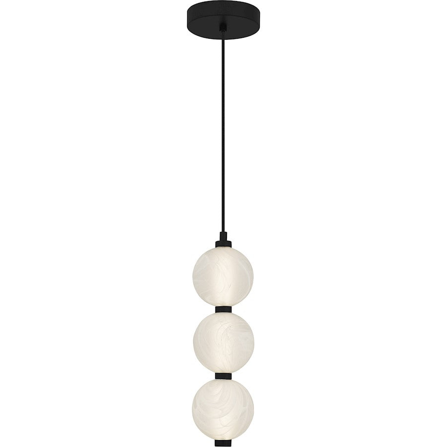 Clarendon Light Mini Pendant, Matte Black/Alabaster Glass