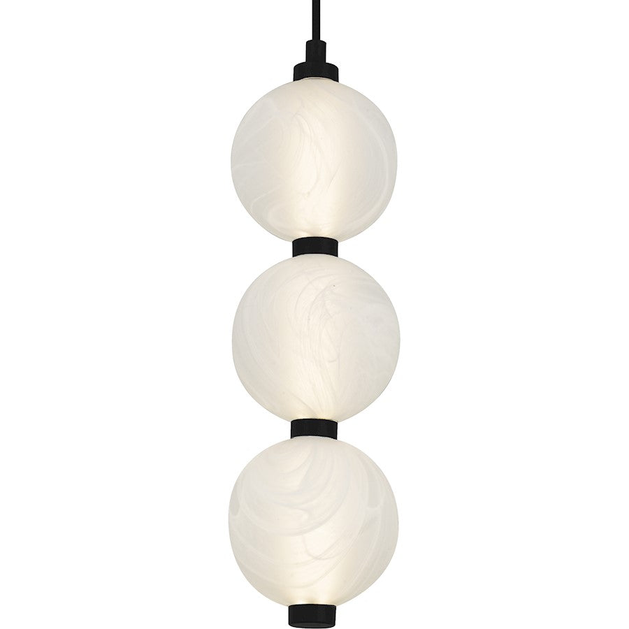 Clarendon Light Mini Pendant, Matte Black/Alabaster Glass