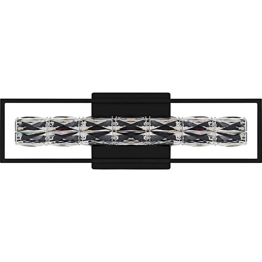 Dazzle LED 24" Bath Light, Matte Black/Clear Crystal Glass