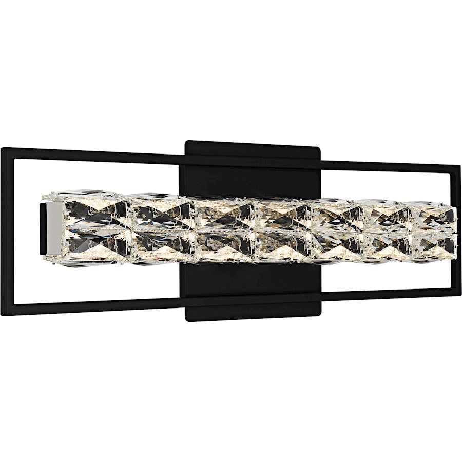 Dazzle LED 24" Bath Light, Matte Black/Clear Crystal Glass