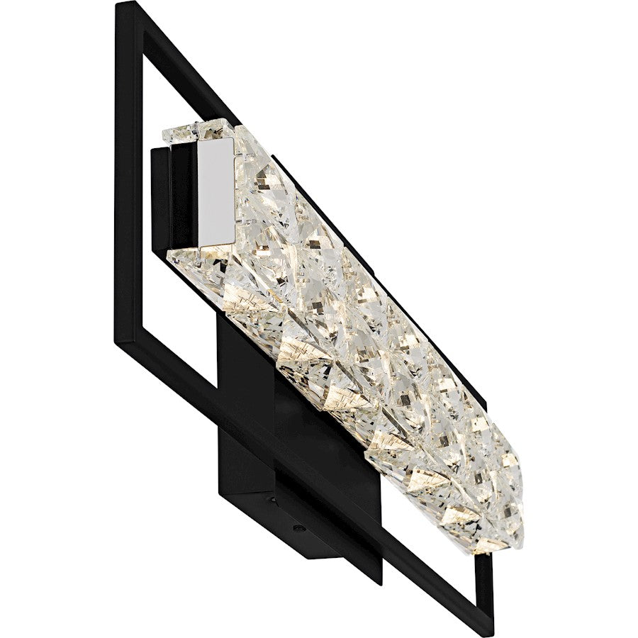 Dazzle LED 24" Bath Light, Matte Black/Clear Crystal Glass