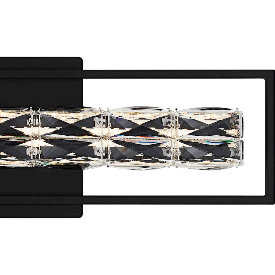 Dazzle LED 24" Bath Light, Matte Black/Clear Crystal Glass