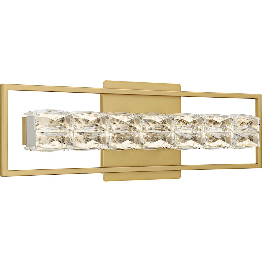 Dazzle LED 24" Bath Light, Soft Gold/Clear Crystal Glass