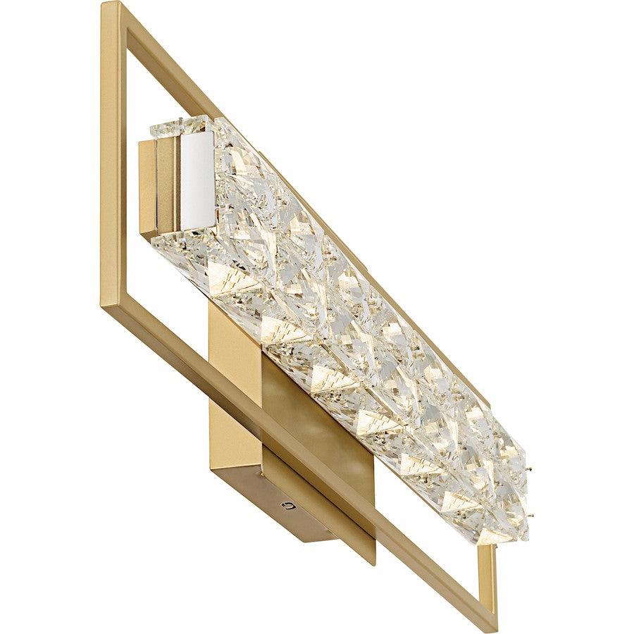 Dazzle LED 24" Bath Light, Soft Gold/Clear Crystal Glass