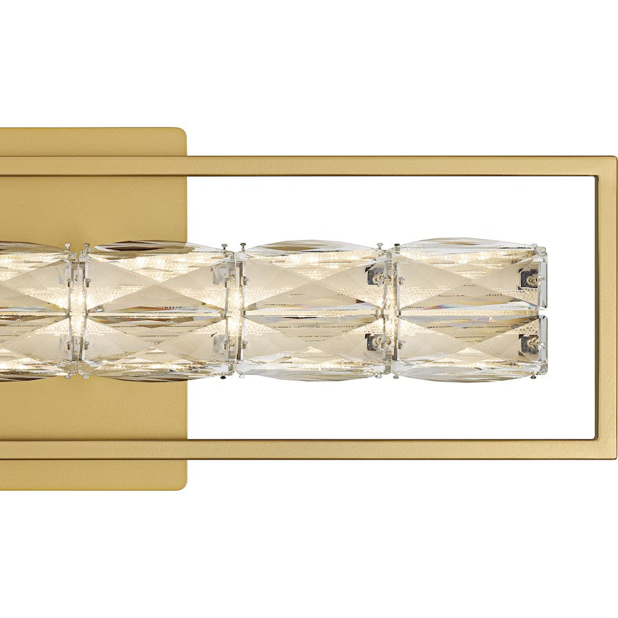 Dazzle LED 24" Bath Light, Soft Gold/Clear Crystal Glass