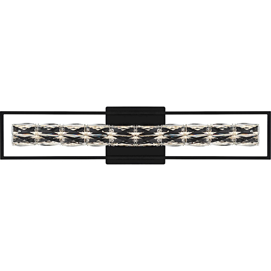 Quoizel Dazzle LED 33" Bath Light, Matte Black/Clear Crystal Glass - PCDZ8533MBK