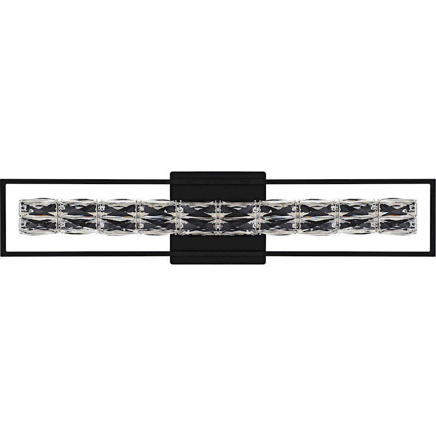 Dazzle LED 33" Bath Light, Matte Black/Clear Crystal Glass