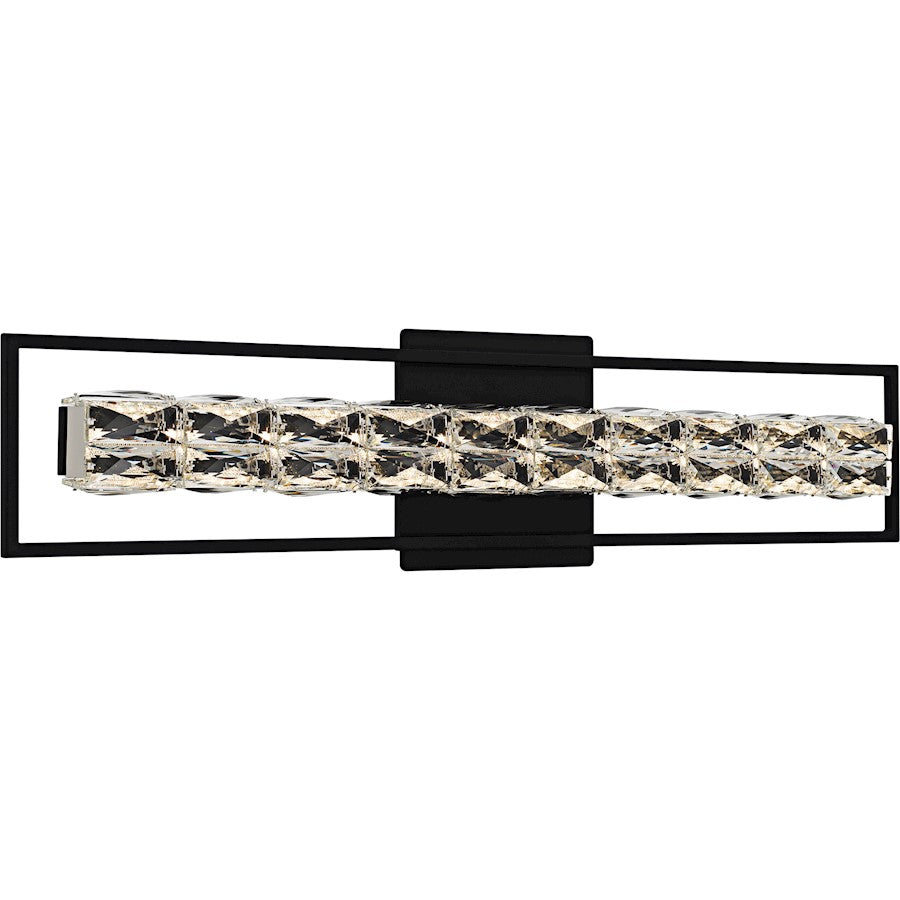 Dazzle LED 33" Bath Light, Matte Black/Clear Crystal Glass