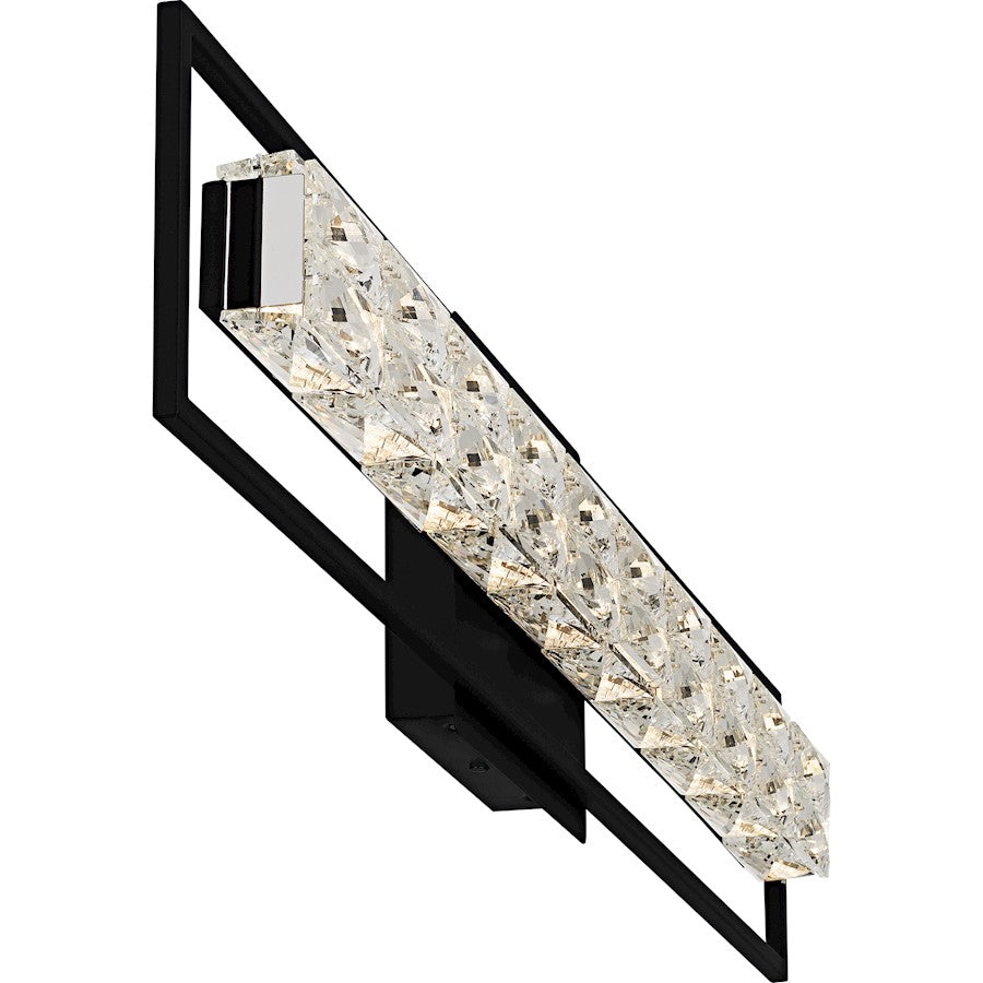 Dazzle LED 33" Bath Light, Matte Black/Clear Crystal Glass