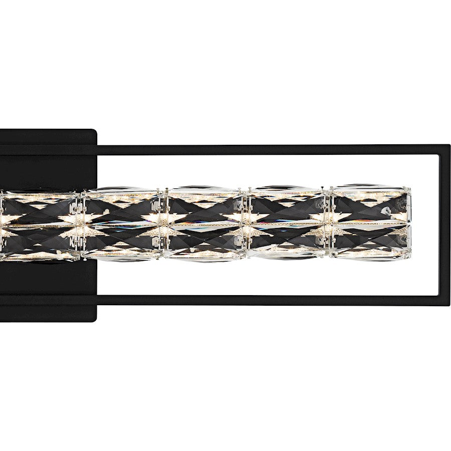 Dazzle LED 33" Bath Light, Matte Black/Clear Crystal Glass